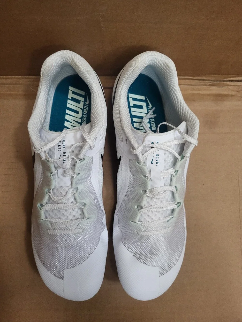 Nike Zoom Rival Multi Track Spike White/Black/Green Men Size 13 NEW